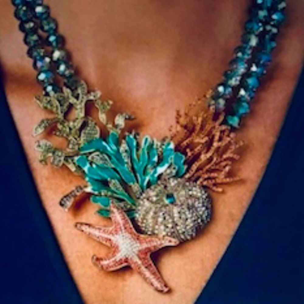 Heidi Daus “Coastal Collective” 🌊 Coral & Ocean-Inspired Necklace